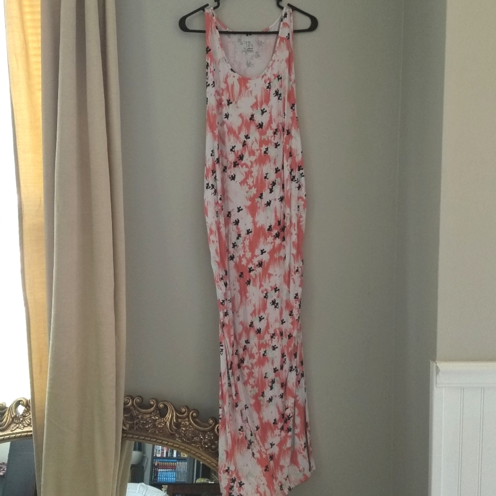 Time and Tru Floor Length Sleeveless Abstract Patterned Large Maternity Dress